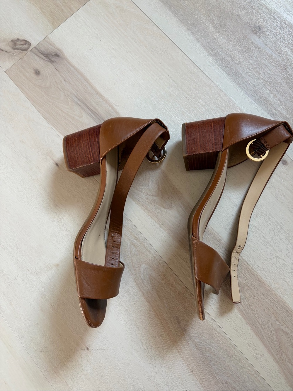 Michael Kors - Women’s Brown Ankle-Strap Leather Sandals - 8.5